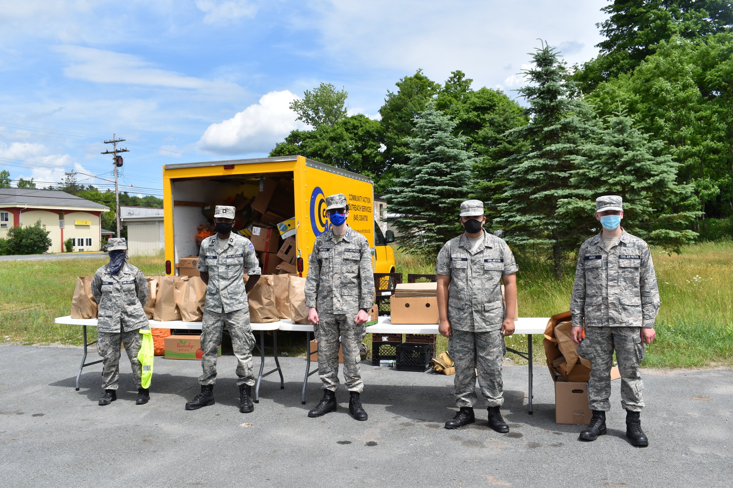 Civil Air Patrol Cadets worked with Action Toward Independence of Monticello and Ulster County Community Action Committee to help distribute food to those in need.